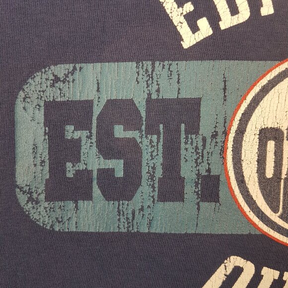 Vintage NHL Edmonton Oilers Tee Shirt Extra Large US XL NHL Hockey Oilers Blue - Picture 7 of 16